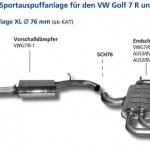 BASTUCK Sportauspuffanlage VW Golf 7R Audi 8V S3 - 5