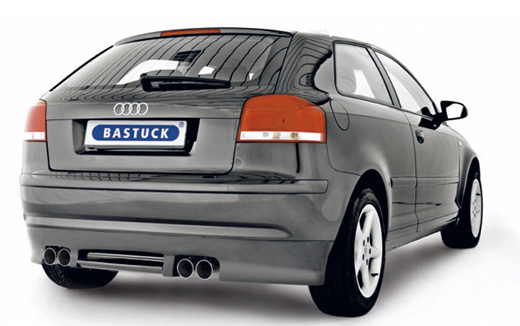 Neuer BASTUCK Heckschürzeneinsatz für Audi A3/8P und S3/8P Facelift Modelle ab Bj 2008 inkl. Sportback