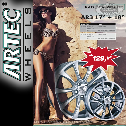 ARTEC Wheels – AR3 – geschwungene Speichen in 17Zoll und 18Zoll zum Sonderpreis