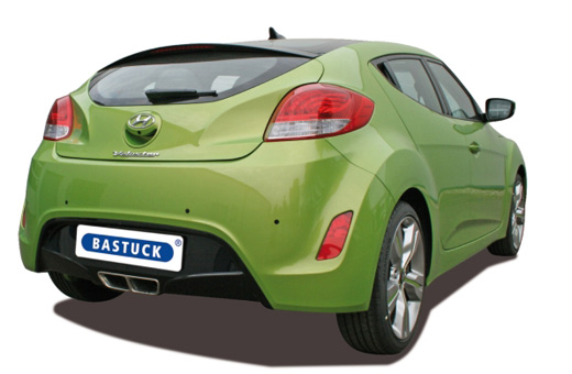 Neue BASTUCK Gruppe A Sportauspuffanlage (Ø 63 mm) für den Hyundai Veloster 1,6l