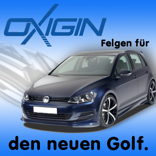 Tüv-geprüfte Räder für den neuen VW Golf 7 von Oxigin (Sommer- und Winter-Designs)