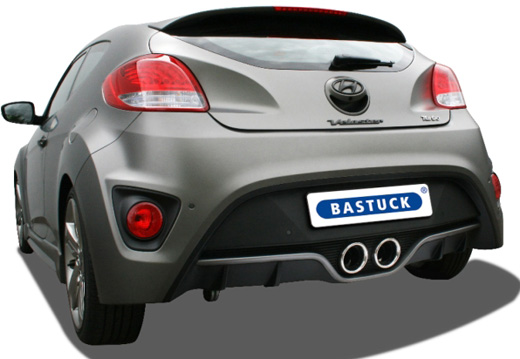 Neue BASTUCK Sportauspuffanlage Gruppe A Ø 63 mm für den Hyundai Veloster (1,6l Turbo)