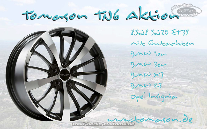 Tomason TN6 Rad in 8.5x18Zoll für 1er / 3er Modelle, X3, Z3 und Opel Insignia für 139,-EUR
