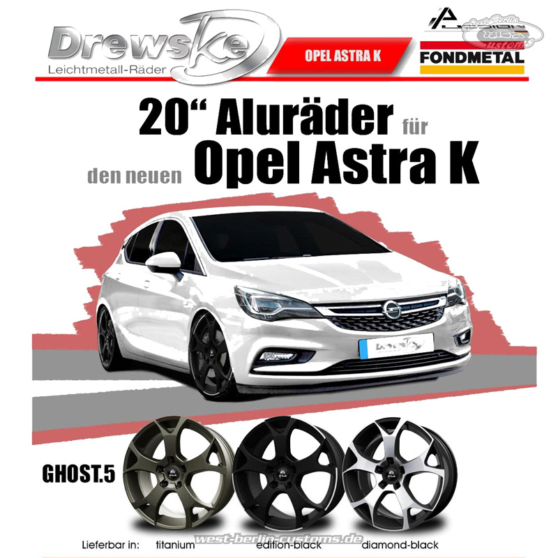 DREWSKE Ghost in 20Zoll für den neuen Opel Astra K