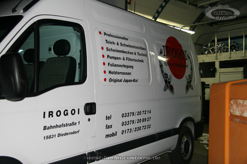 Fahrzeugbeschriftung und Firmenaußenwerbung für Fa. IROGOI